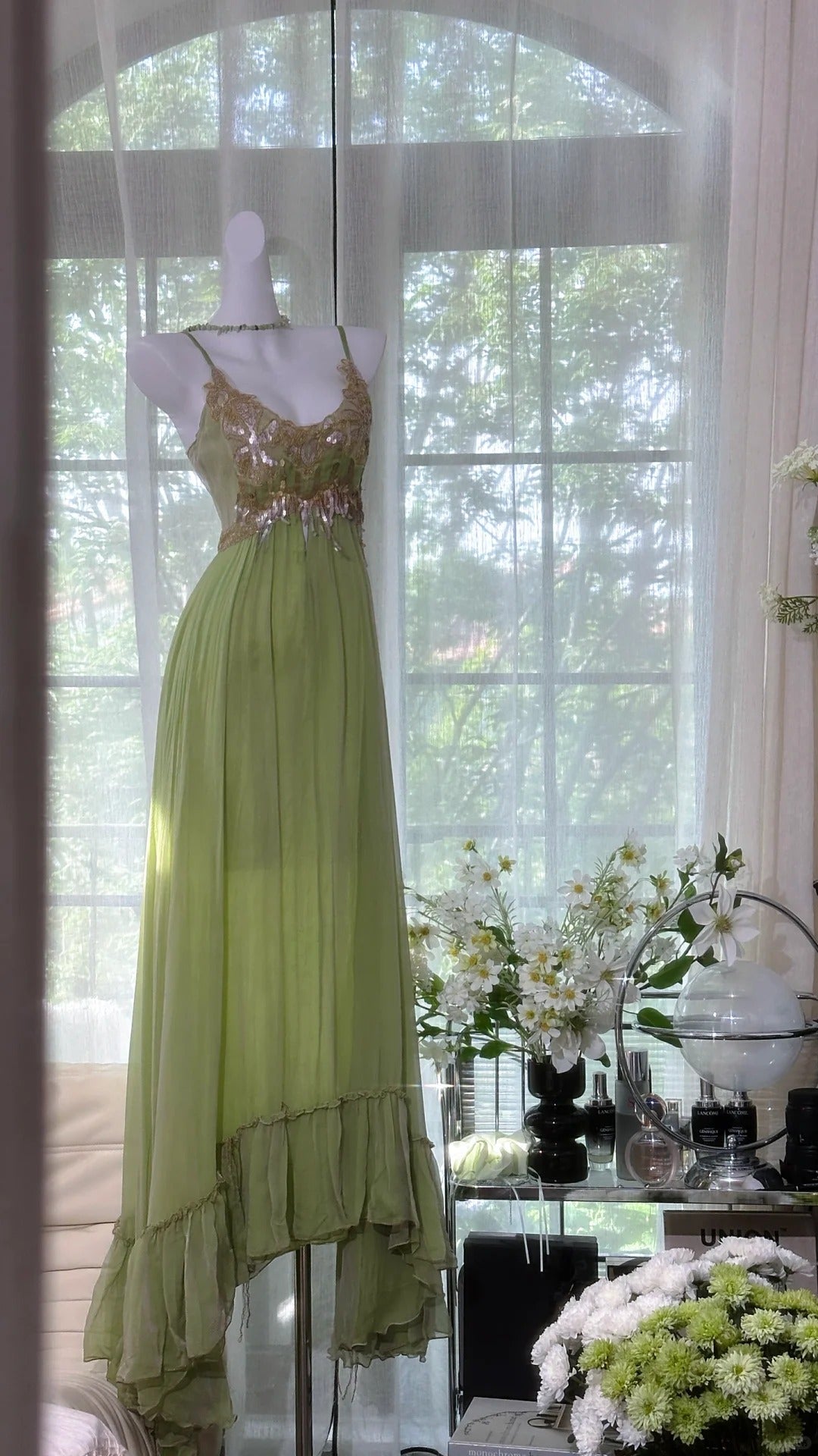 Green Long Vintage Prom Party Dresses Formal Evening Dress cg25893