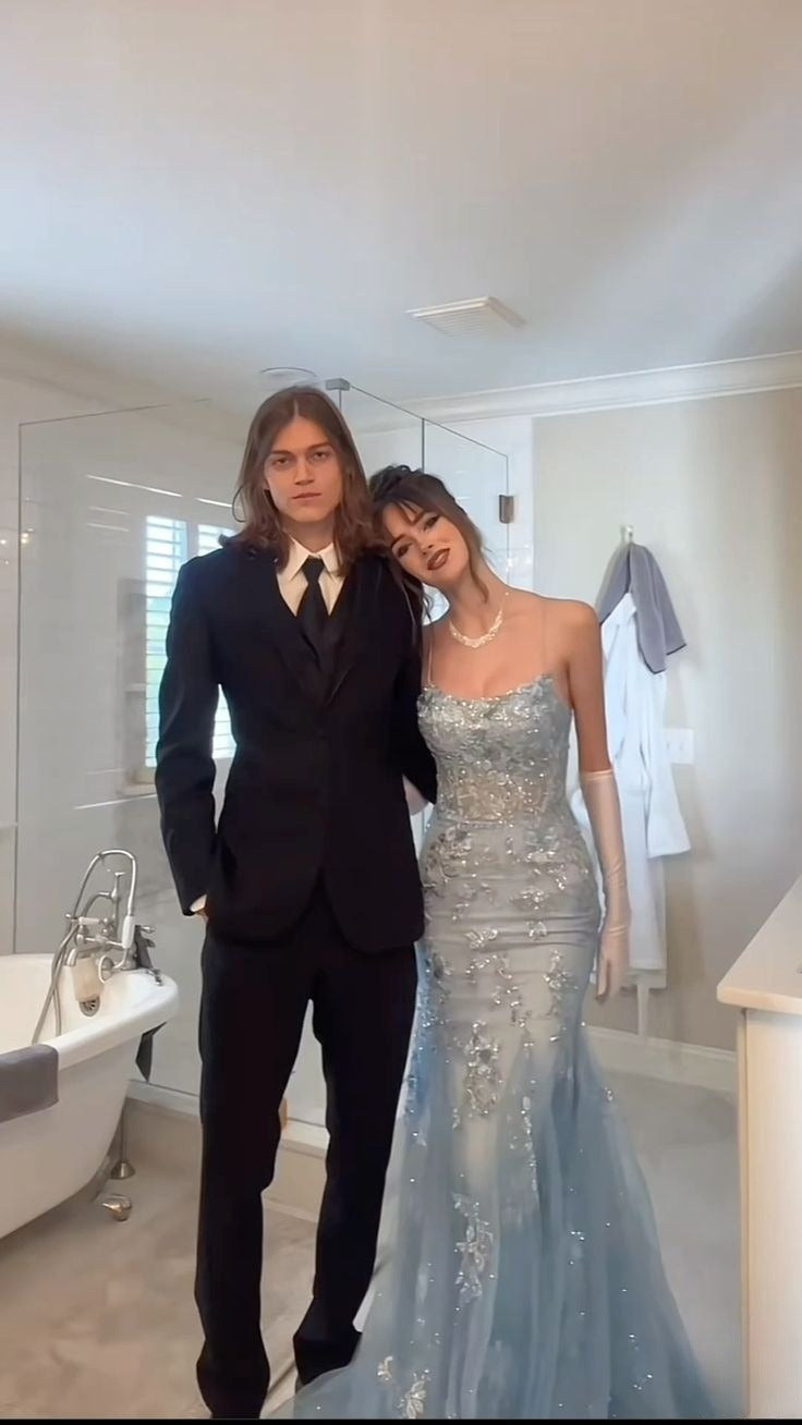 Mermaid Long Blue Tulle Evening Dress Long Prom Party Dress cg25629