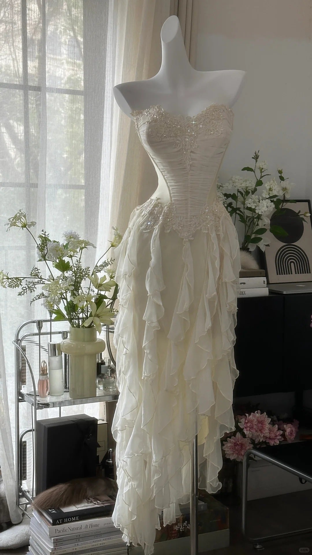 Vintage Evening Dresses, Ivory Sleeveless Party Gowns cg25525