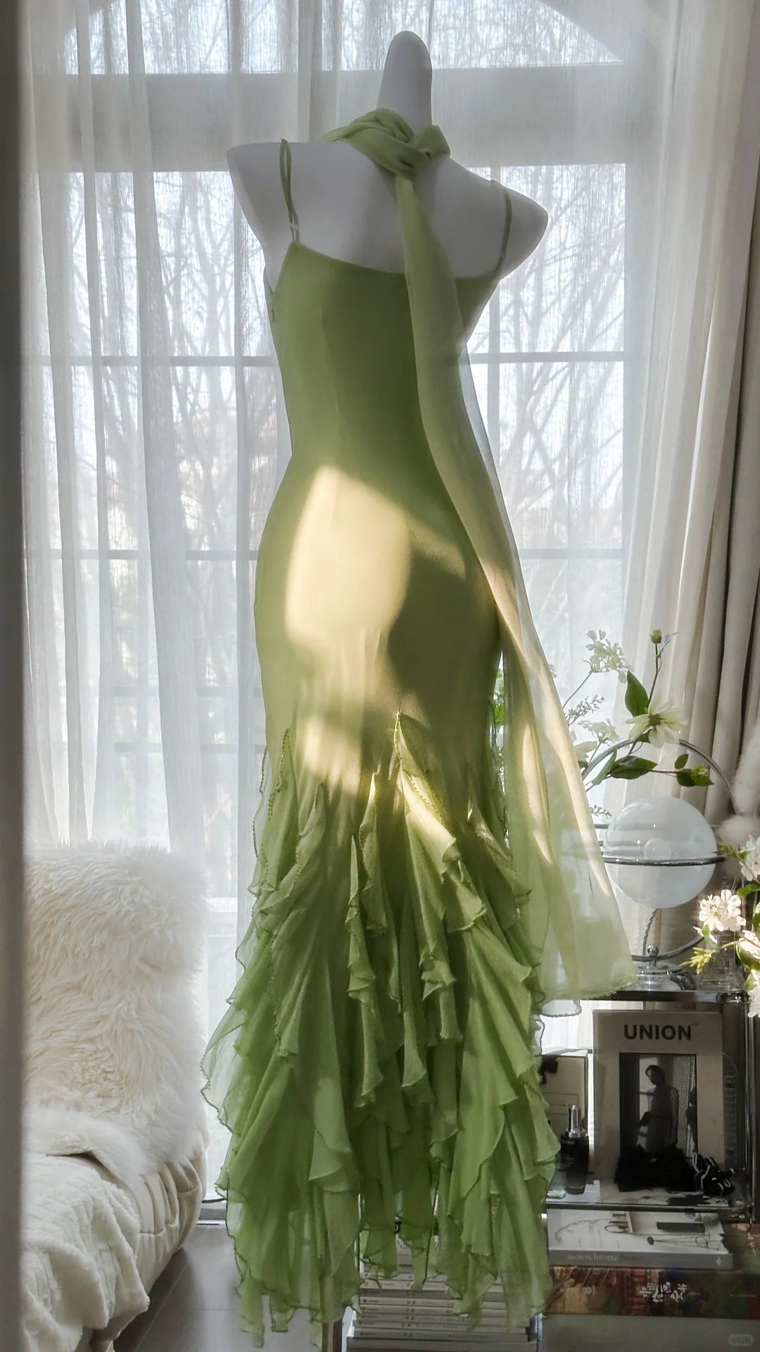 Vintage Evening Dresses, Sleeveless Green Party Gowns cg25524