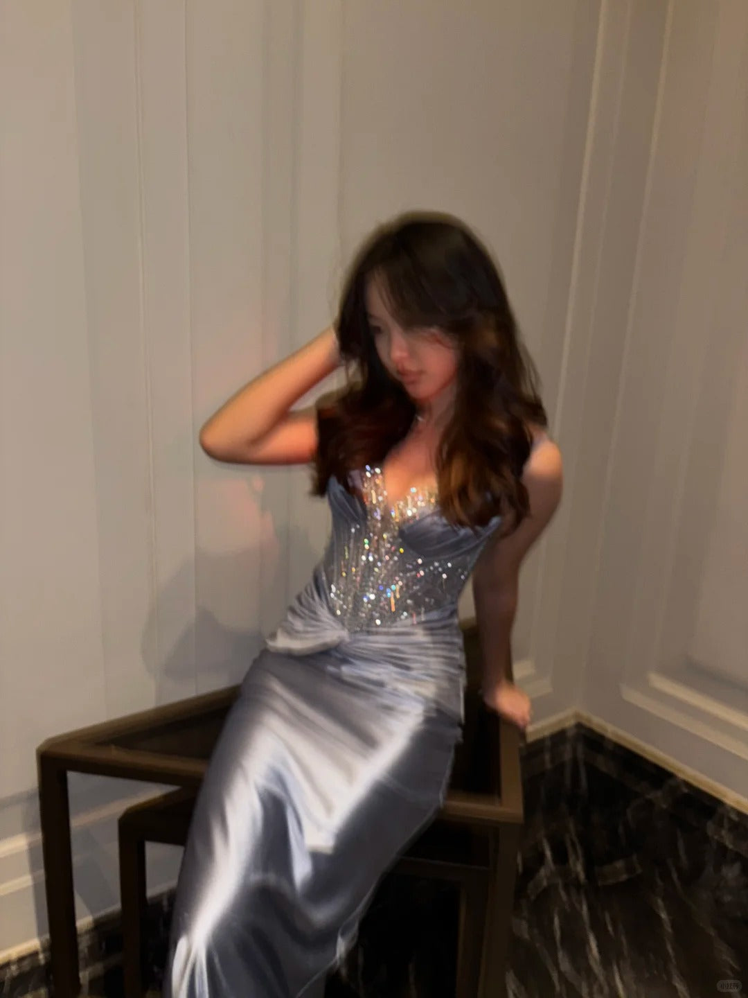 Gray Mermaid Long Vintage Prom Party Dresses Unique Evening Dress cg26054