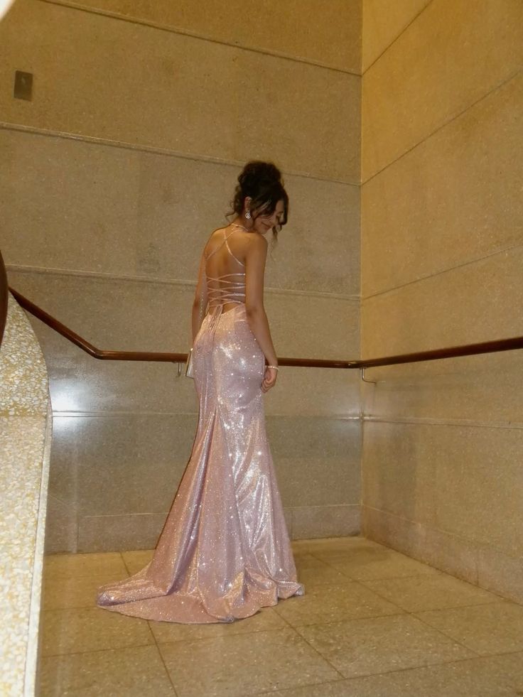 Pink Evening Dresses, Shinny Sleeveless Long Party Gowns cg25555