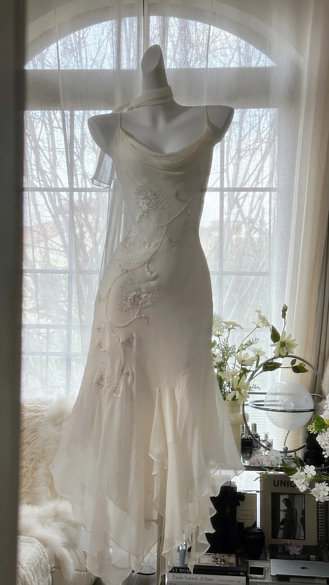 Vintage Evening Dresses, Ivory Sleeveless Party Gowns cg25526