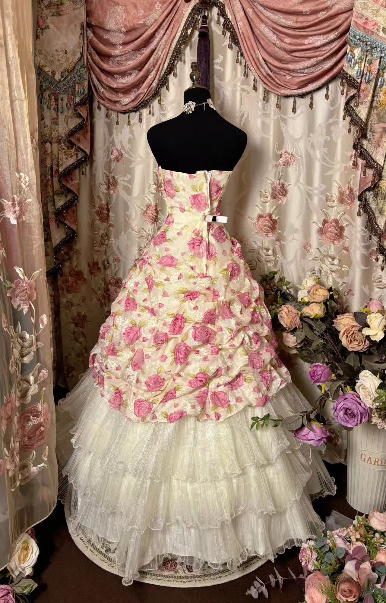 A Line Strapless Tulle Prom Dresses, Long Evening Dress Formal Dress cg25973