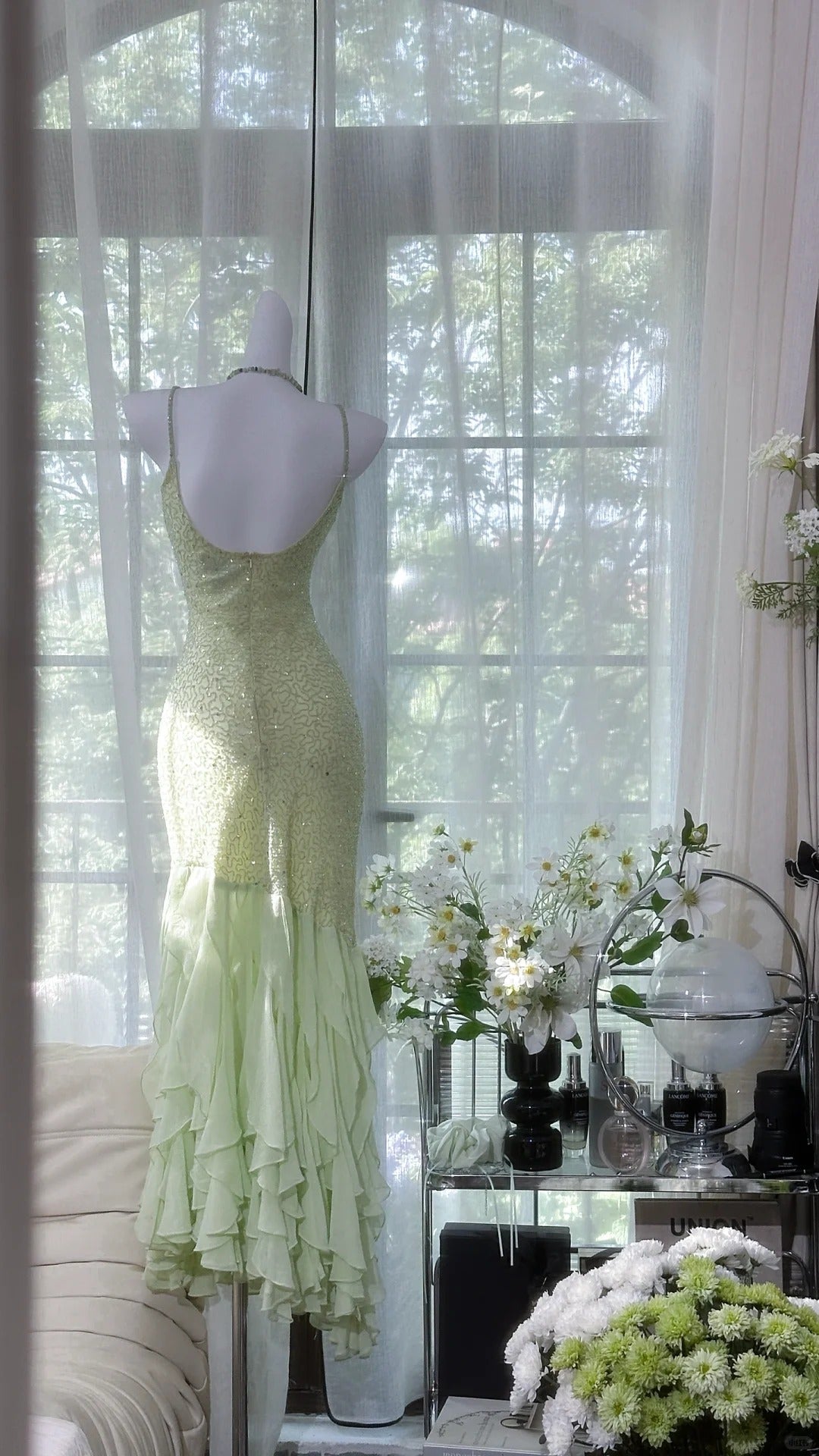 Green Mermaid Formal Dress Vintage Long Party Dress Evening Dress Prom Dresses cg25711