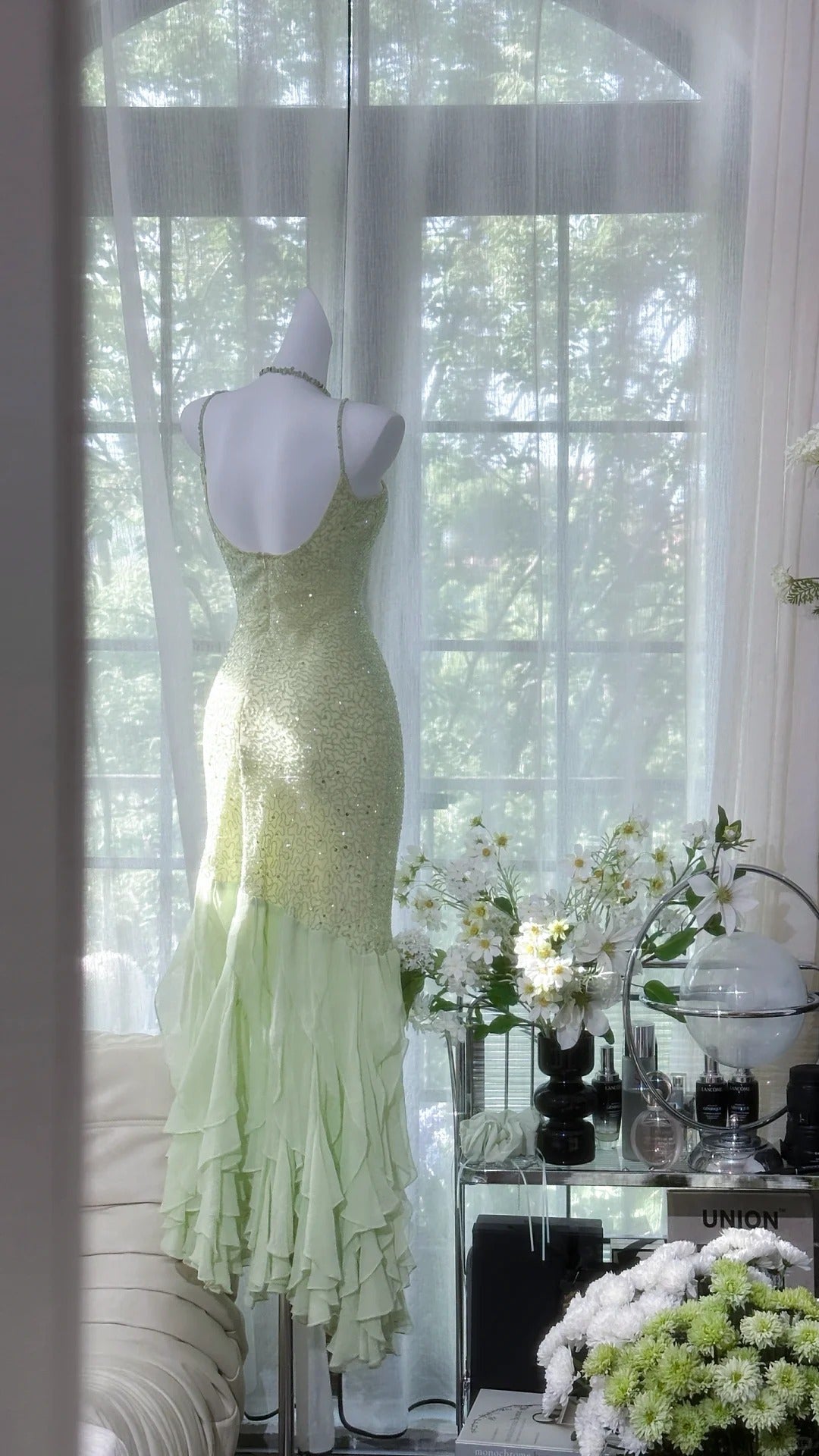 Green Mermaid Formal Dress Vintage Long Party Dress Evening Dress Prom Dresses cg25711