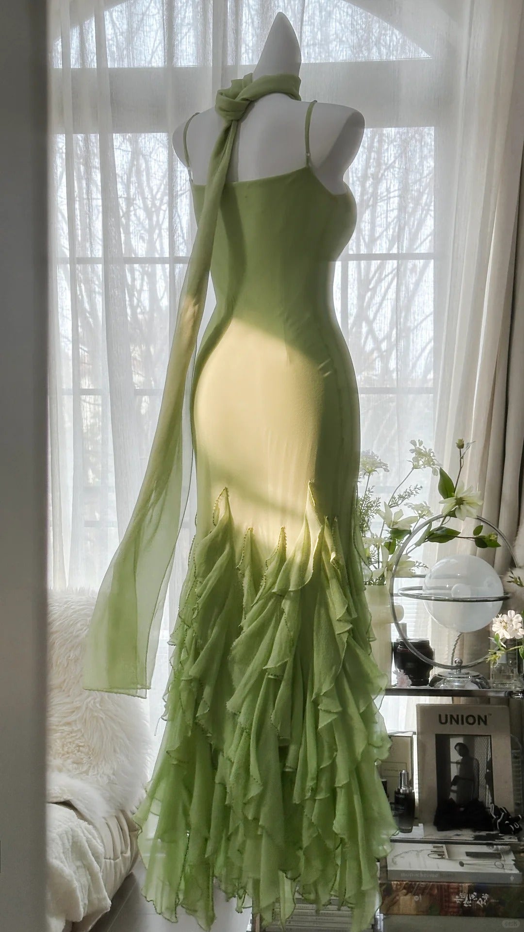 Vintage Evening Dresses, Sleeveless Green Party Gowns cg25524