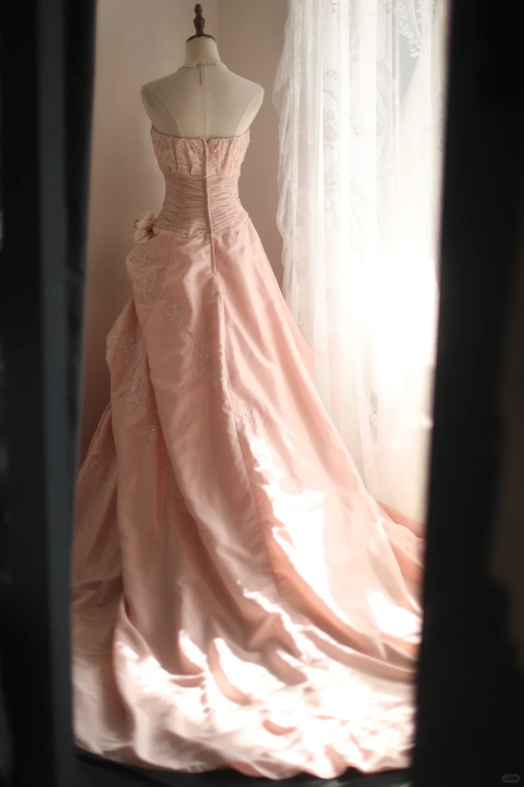 A Line Pink Princess Dress Wedding Dress Sleeveless Long Evening Dress cg25929