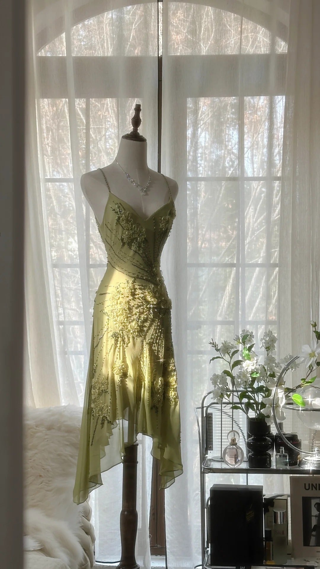 Vintage Evening Dresses, Sleeveless Green Party Gowns cg25516