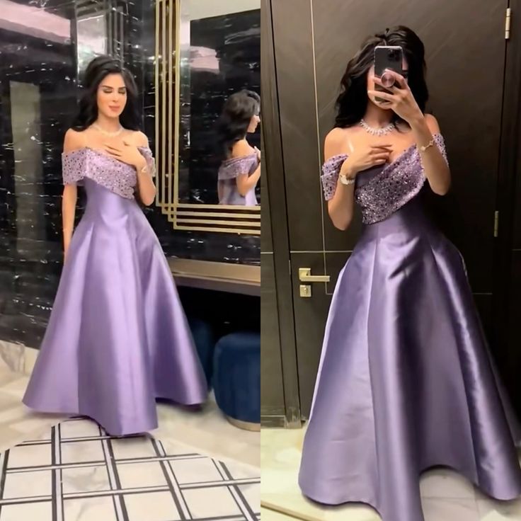 Evening Dresses Off the Shoulder Satin A Line Arabic Party Gowns for Women cg25181