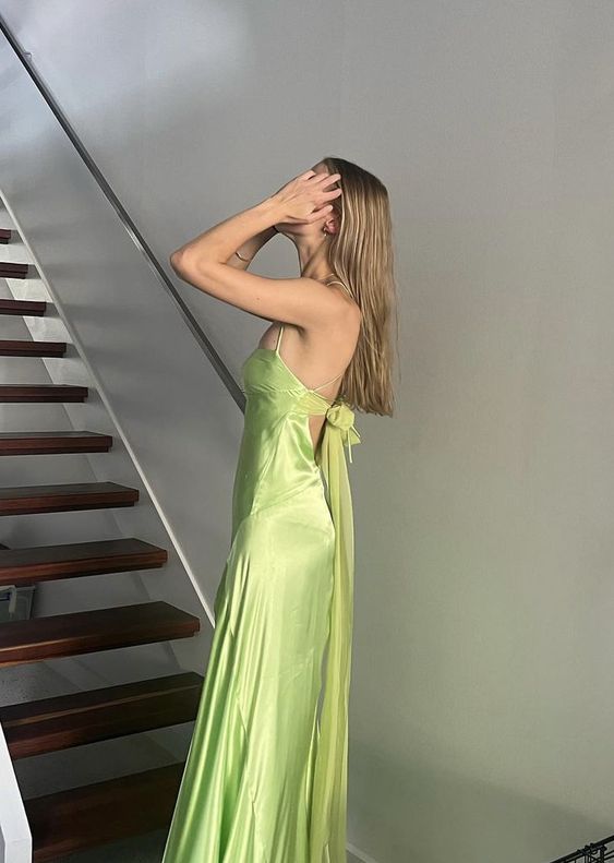 Simple Spaghetti Strap Split Side A-Line Long Prom Dress,Evening Dress cg25190