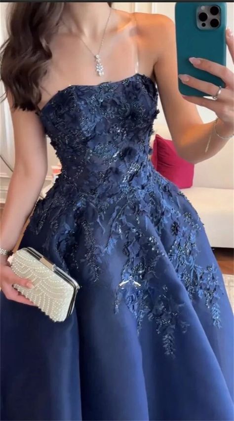 Custom Prom Dress Formal, Strapless A-line Floor-length Appliques Occasion Dresses Evening Dress cg25897