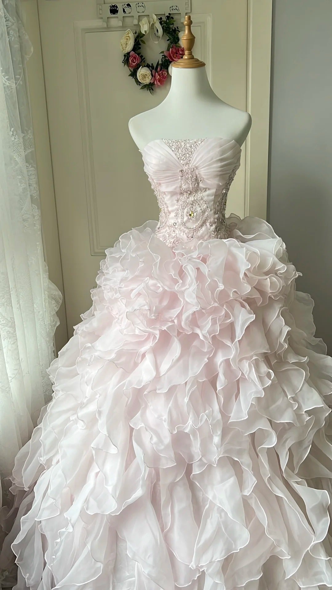 A Line Pink Prom Party Dresses Unique Long Evening Dress Vintage Princess Dress cg25983