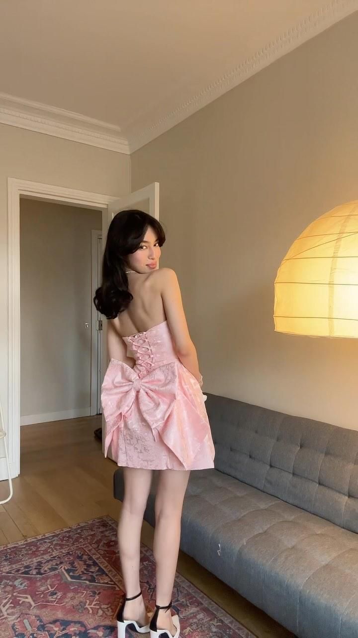 Pink Strapless Short Party Dress Homecoming Dress cg25663
