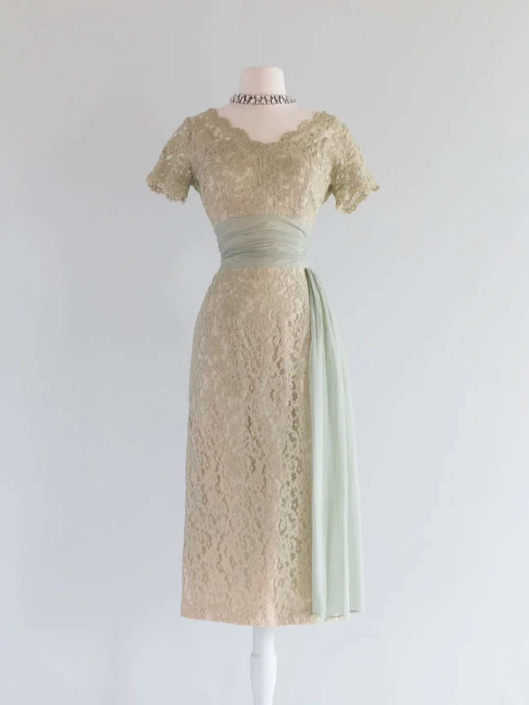 Green Lace Vintage Prom Party Dresses Unique Evening Dress cg26051