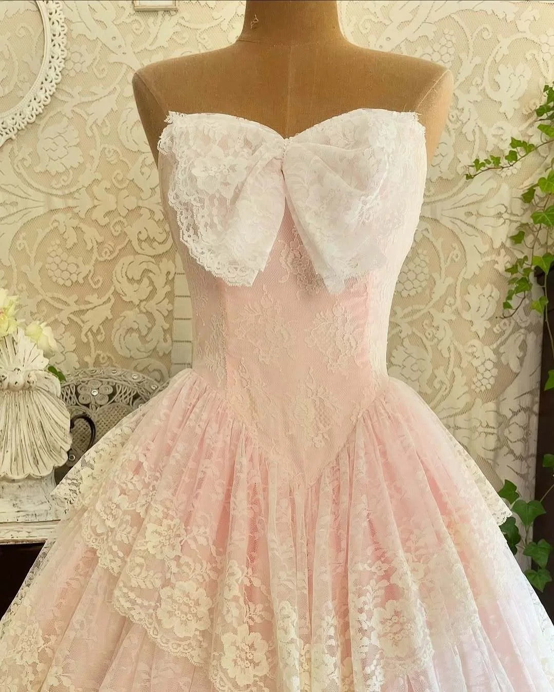 A Line Pink Prom Party Dresses Lace Tulle Unique Evening Dress cg26047