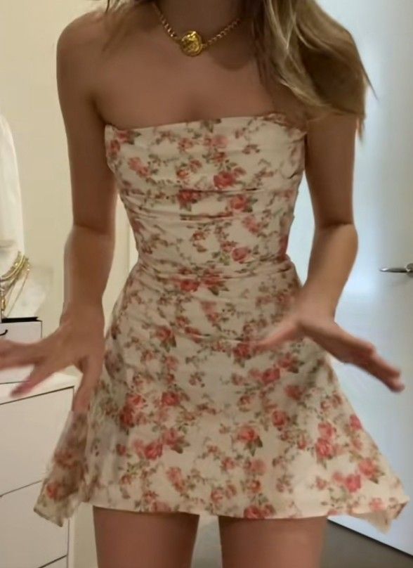 New Arrival Strapless Floral Print Homecoming Dress Party Dress cg25994