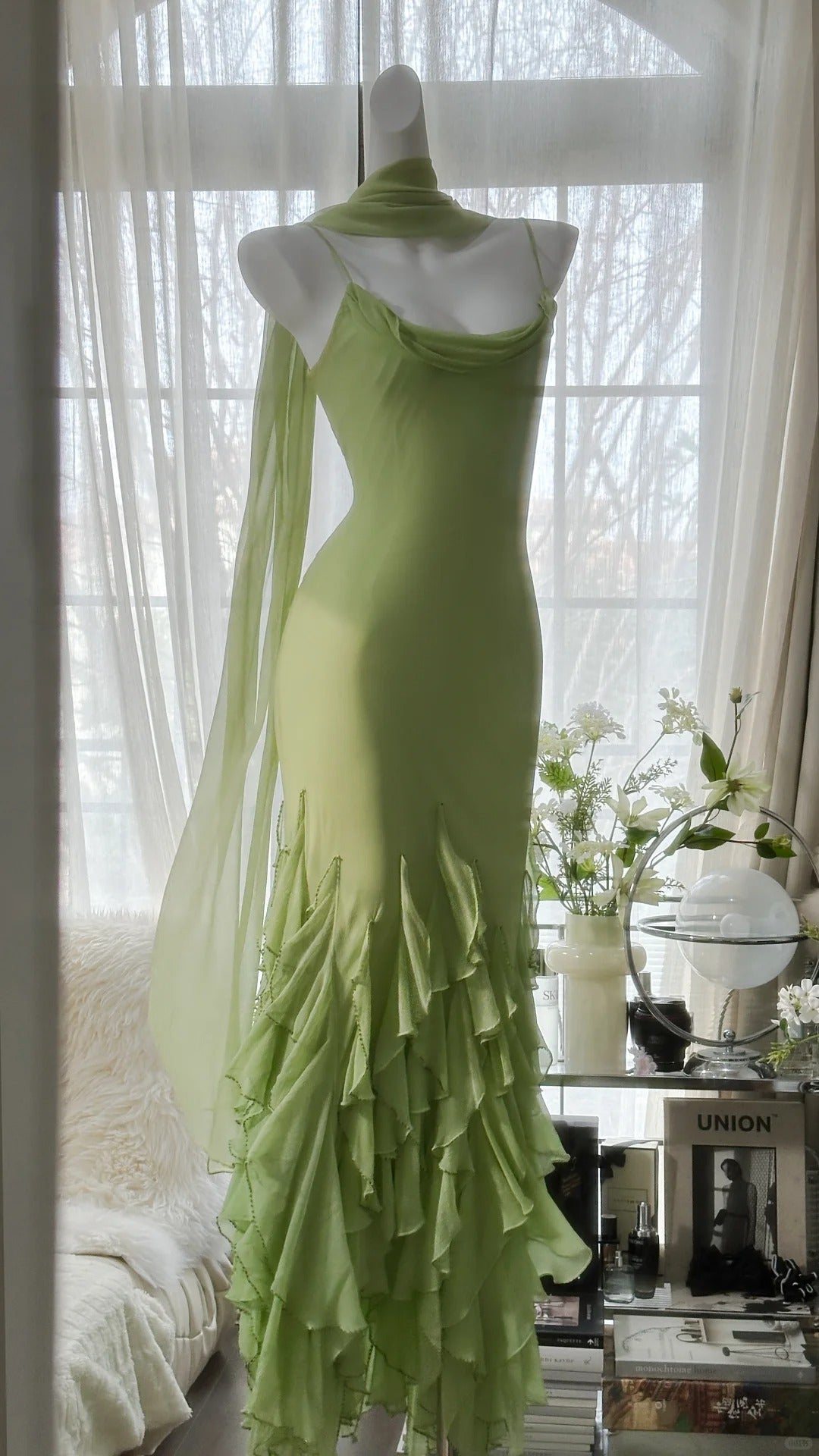Vintage Evening Dresses, Sleeveless Green Party Gowns cg25524