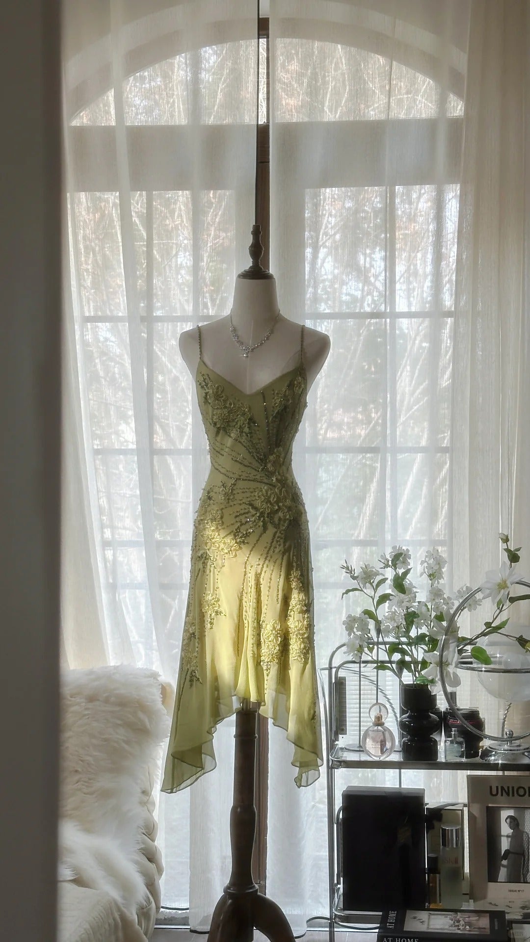 Vintage Evening Dresses, Sleeveless Green Party Gowns cg25516