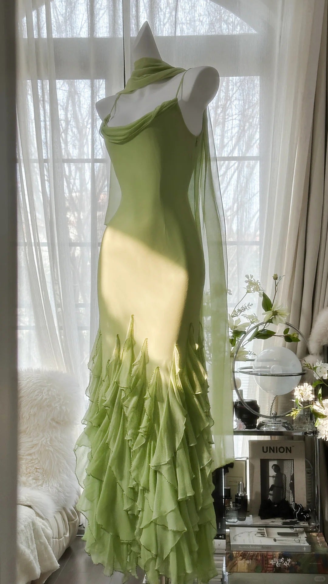 Vintage Evening Dresses, Sleeveless Green Party Gowns cg25524