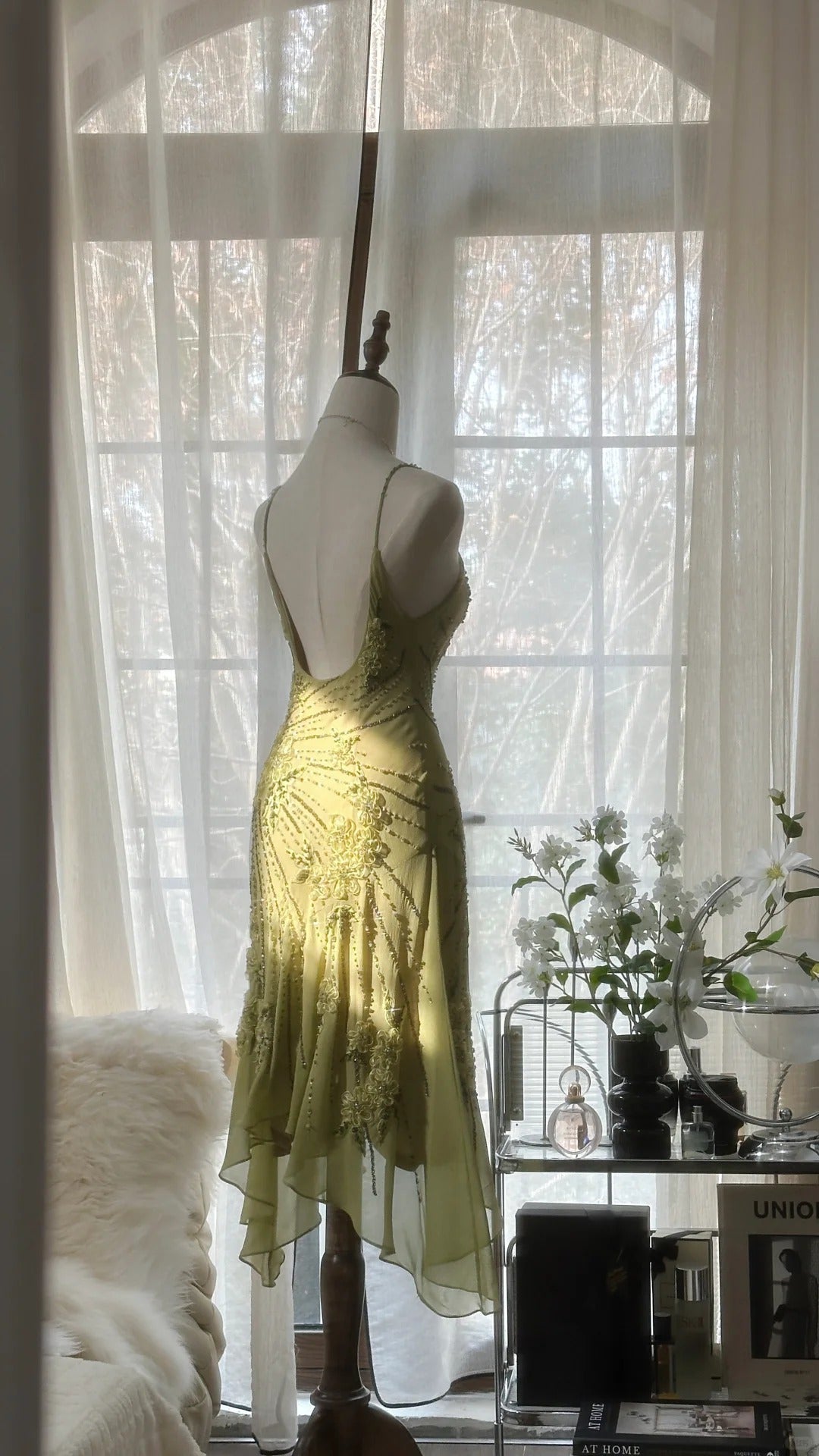 Vintage Evening Dresses, Sleeveless Green Party Gowns cg25516