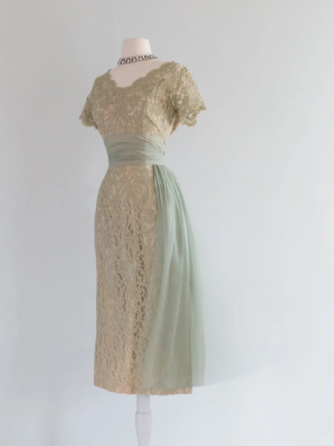 Green Lace Vintage Prom Party Dresses Unique Evening Dress cg26051