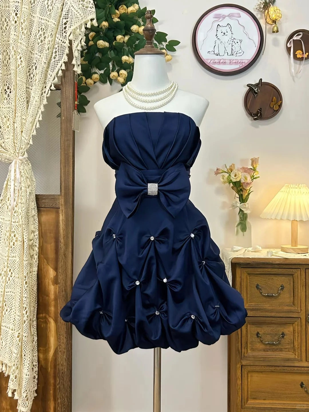A Line Navy Blue Vintage Short Party Dress Cocktail Dresses Homecoming classygown A Line Navy Blue Vintage Short Party Dress Cocktail Dresses Homecoming classygown