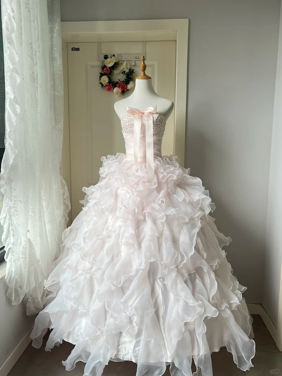 A Line Pink Prom Party Dresses Unique Long Evening Dress Vintage Princess Dress cg25986