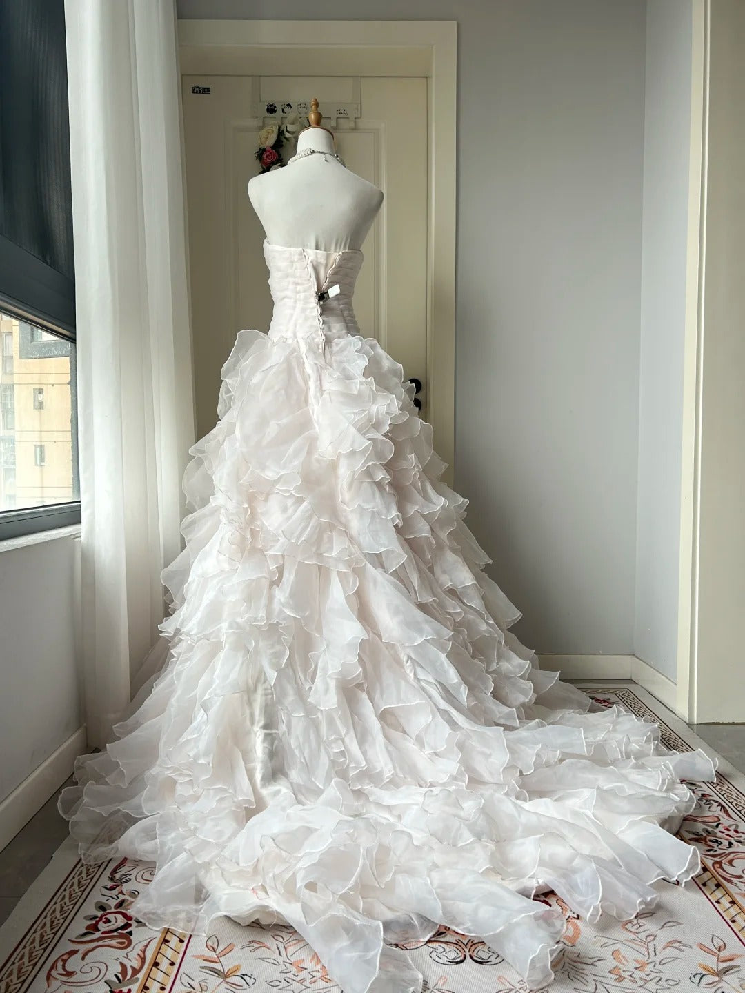 A Line Light Pink Strapless Prom Party Dresses Unique Long Evening Dress Vintage Princess Dress cg25989