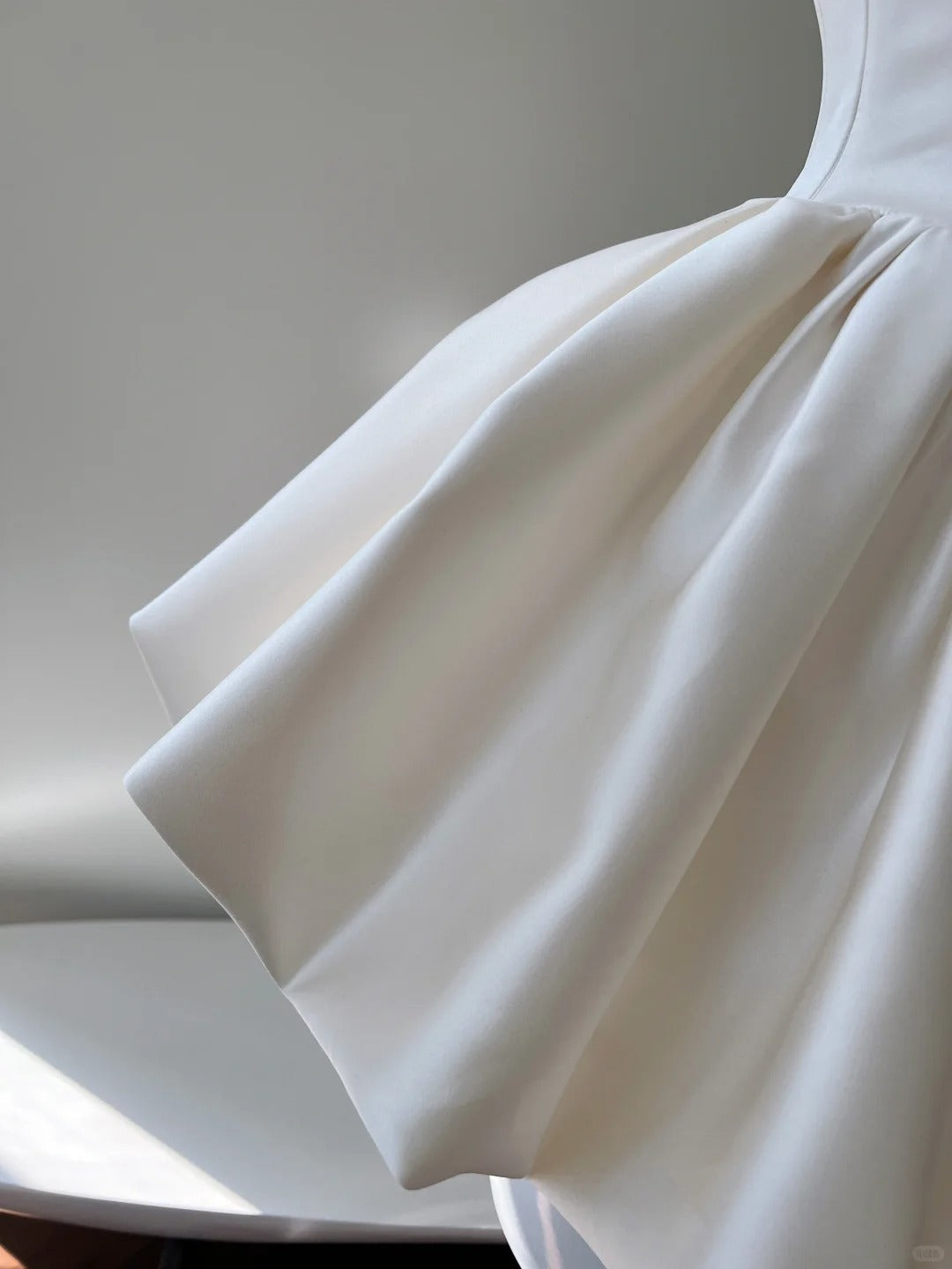 White Satin Short Prom Dress A-Line Sleeveless Evening Dress Short Party Gown cg26008