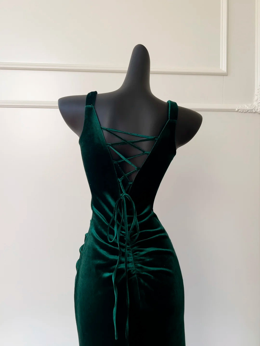 Green Velvet Vintage Evening Dresses,Sleeveless Party Gowns cg25488