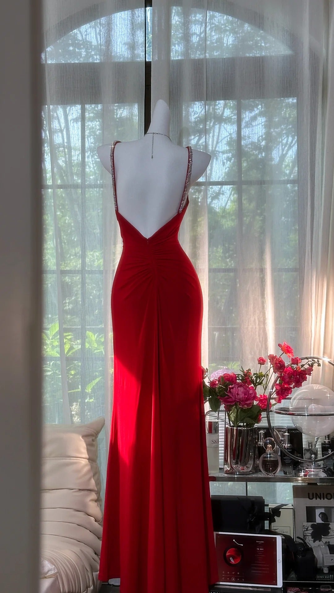 Red Vintage Prom Party Dresses Unique Long Evening Dress cg25961