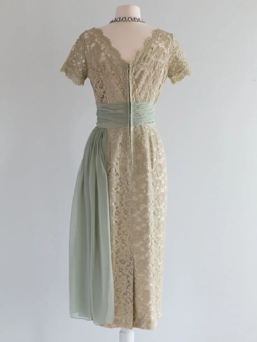 Green Lace Vintage Prom Party Dresses Unique Evening Dress cg26051