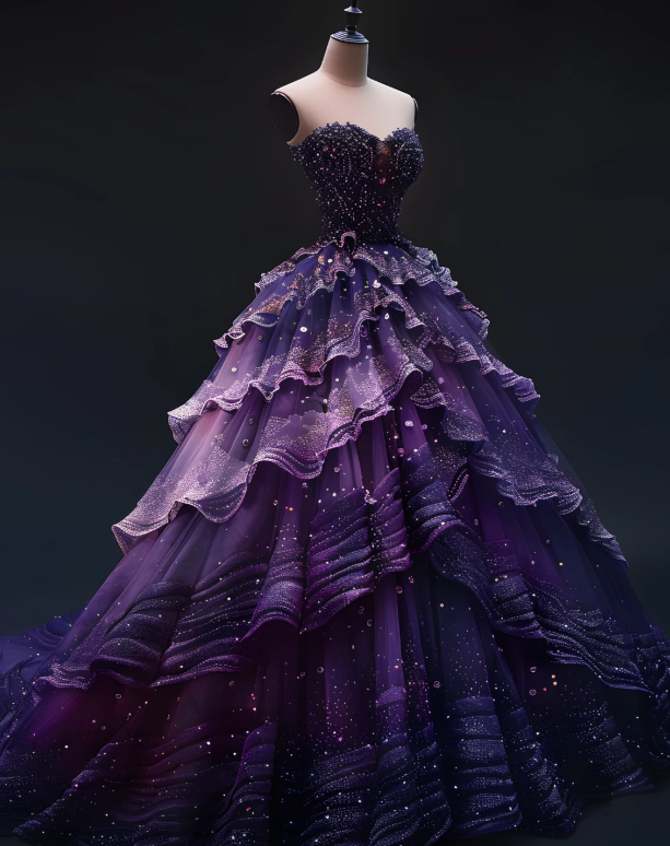 Purple Ball Gown Prom Party Dress Birthday Dress Wedding Gowns cg26370