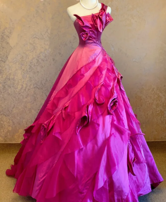 A Line Hot Pink Prom Party Dress Elegant Birthday Dress Evening Dress cg26270