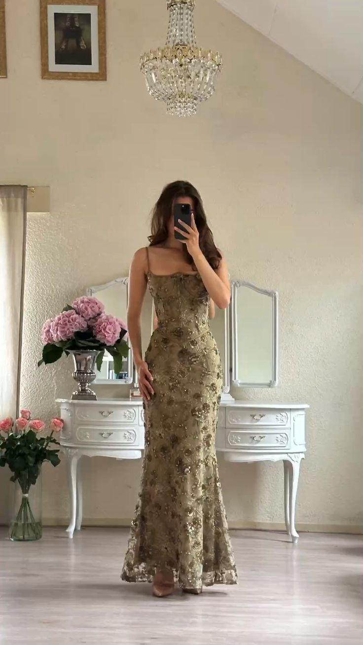 Mermaid Flora Lace Prom Dress Vintage Evening Dress 22nd Birthday Outfit cg26144