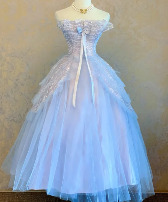 A Line Lavender Prom Party Dress Tulle Evening Dress Birthday Dress cg26268