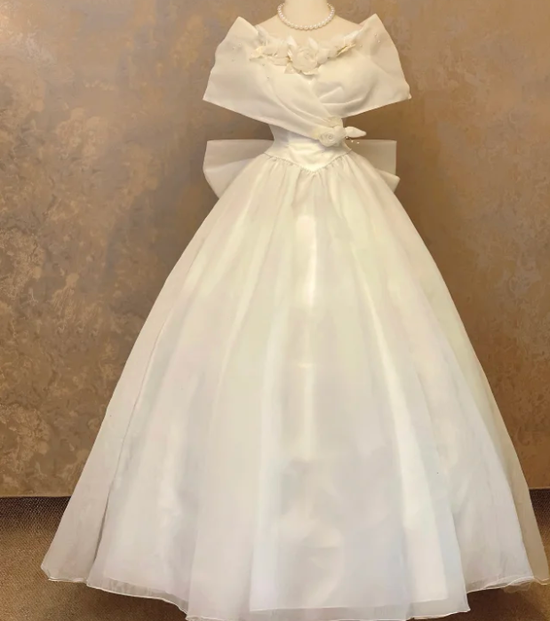 Off The Shoulder White Prom Party Dress Vintage Evening Dress Birthday Dress cg26267