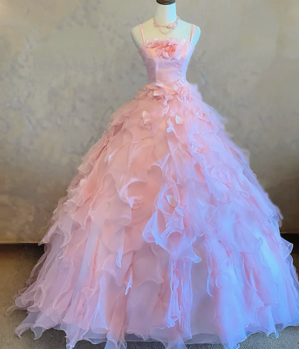 Ball Gown Pink Prom Party Dress Princess Dress Birthday Party Dress cg26258