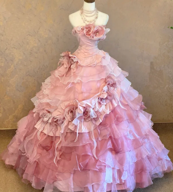birthday dress for princess Ball Gown Pink Prom Party Dress Princess Gown Sweet 16 Birthday Dress – classygown