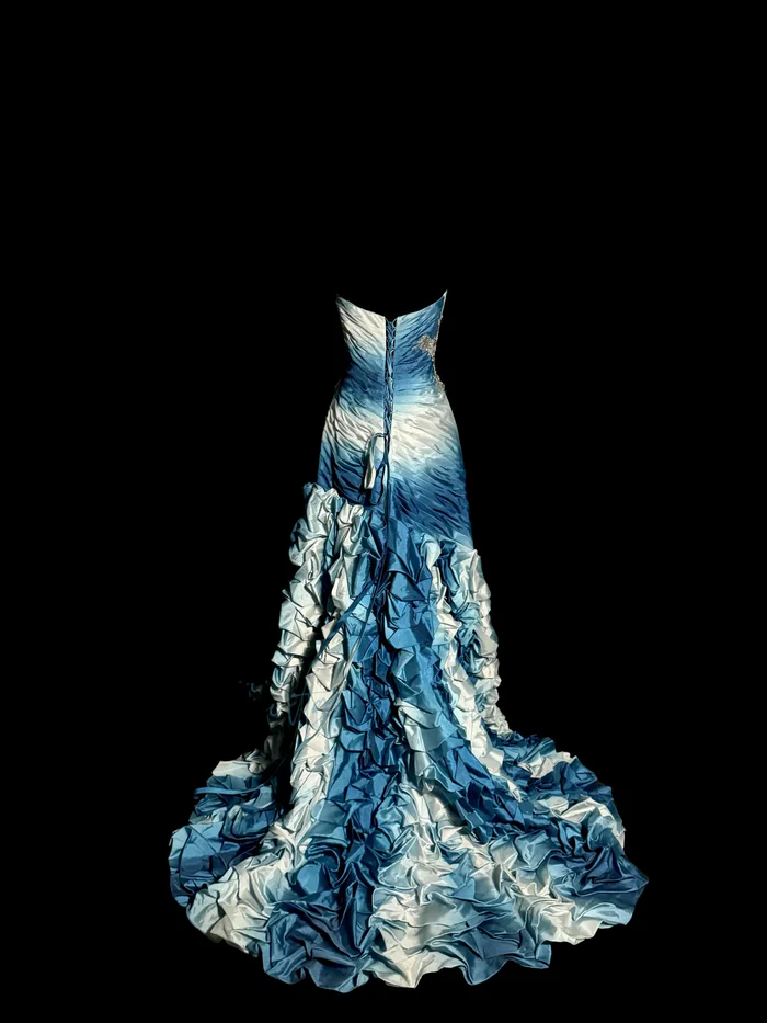 Vintage Mermaid Sweetheart Sleeveless Long Blue Prom Gown Fairy Prom Dresses cg26132