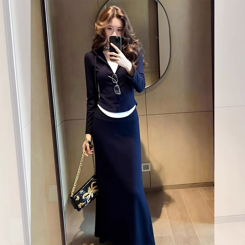 Blaues langes Ballkleid Abendkleid zum 21. Geburtstag cg26107