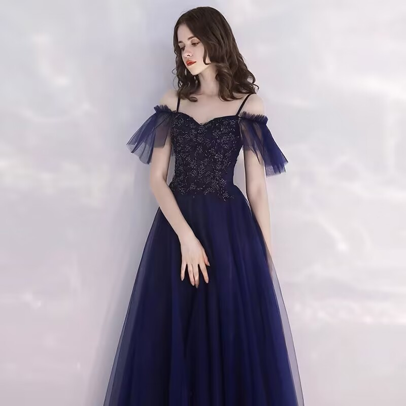 navy blue evening dress Prom Dress cg16223