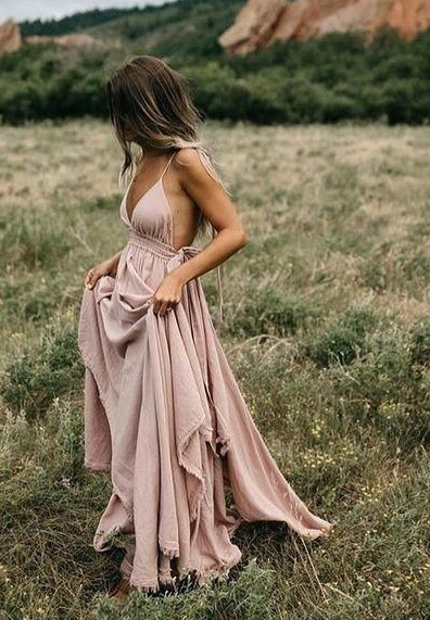 Sexy lässiges Ballkleid mit tiefem V-Ausschnitt cg7617