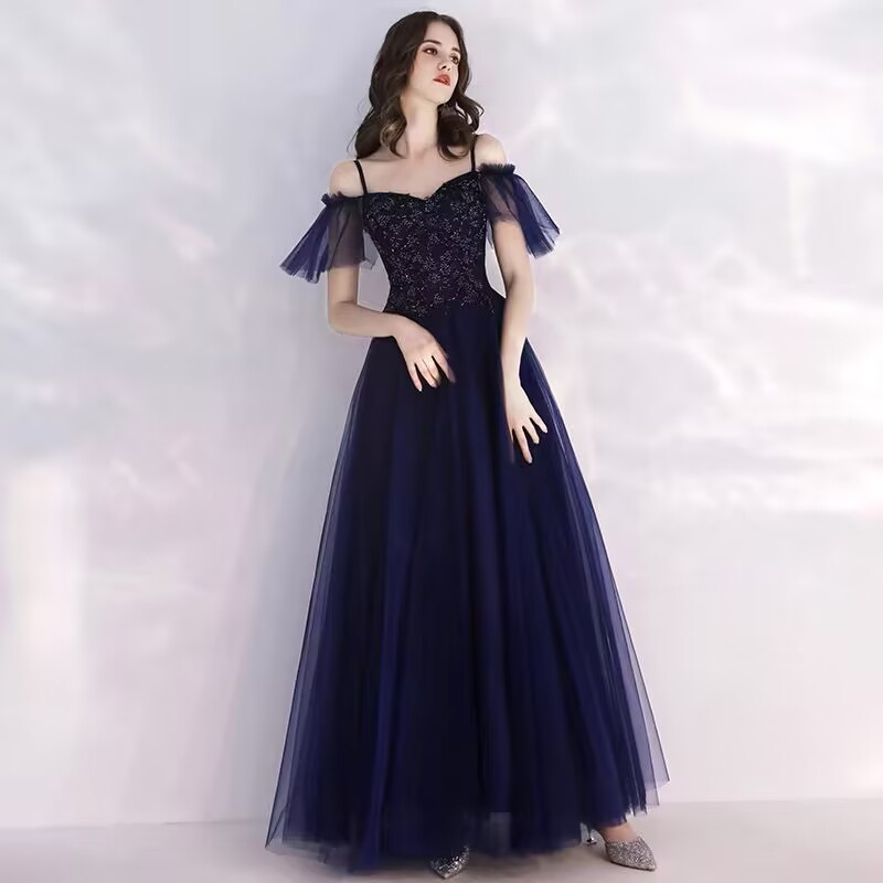 navy blue evening dress Prom Dress cg16223