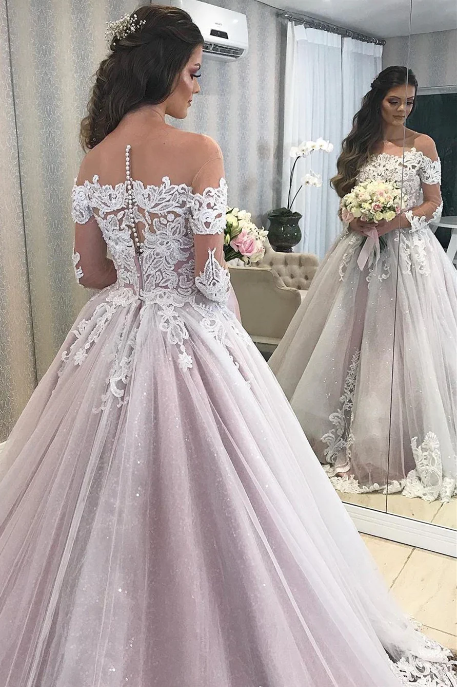 Off the shoulder lace long prom dress cg20095