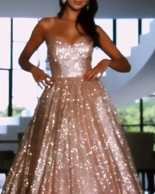 Glitzerndes Ballkleid mit Schnürung am Rücken, formelles Abendkleid für Damen, cg20377