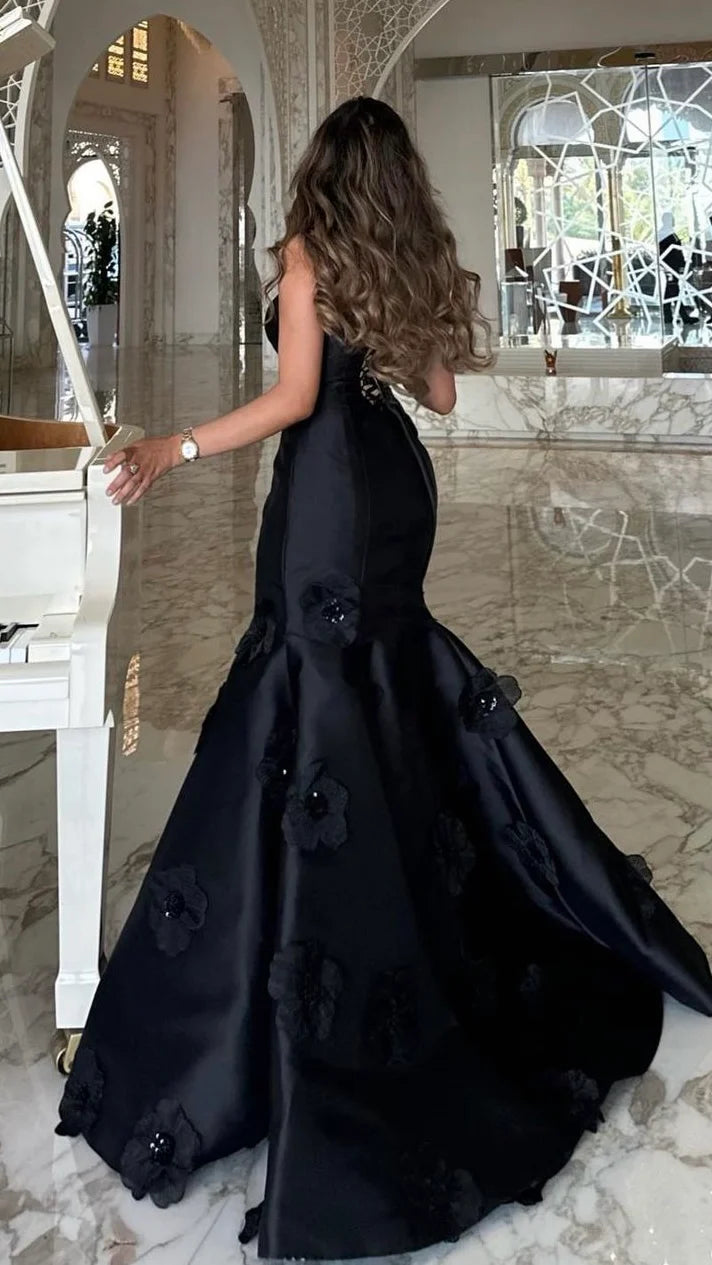 Elegant Black Spaghetti Straps Prom Dress Party Dress cg25049