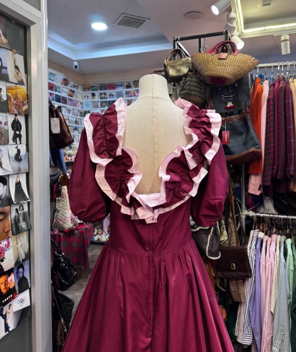 A Line Burgundy Prom Party Dress Vintage Princess Dress cg26353