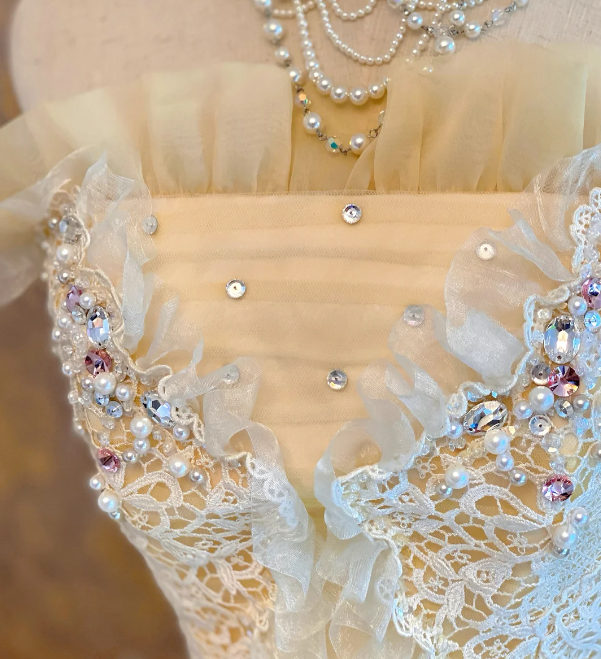 Yellow Ball Gown Prom Party Dress Lace Sweet 16 Birthday Dress cg26302